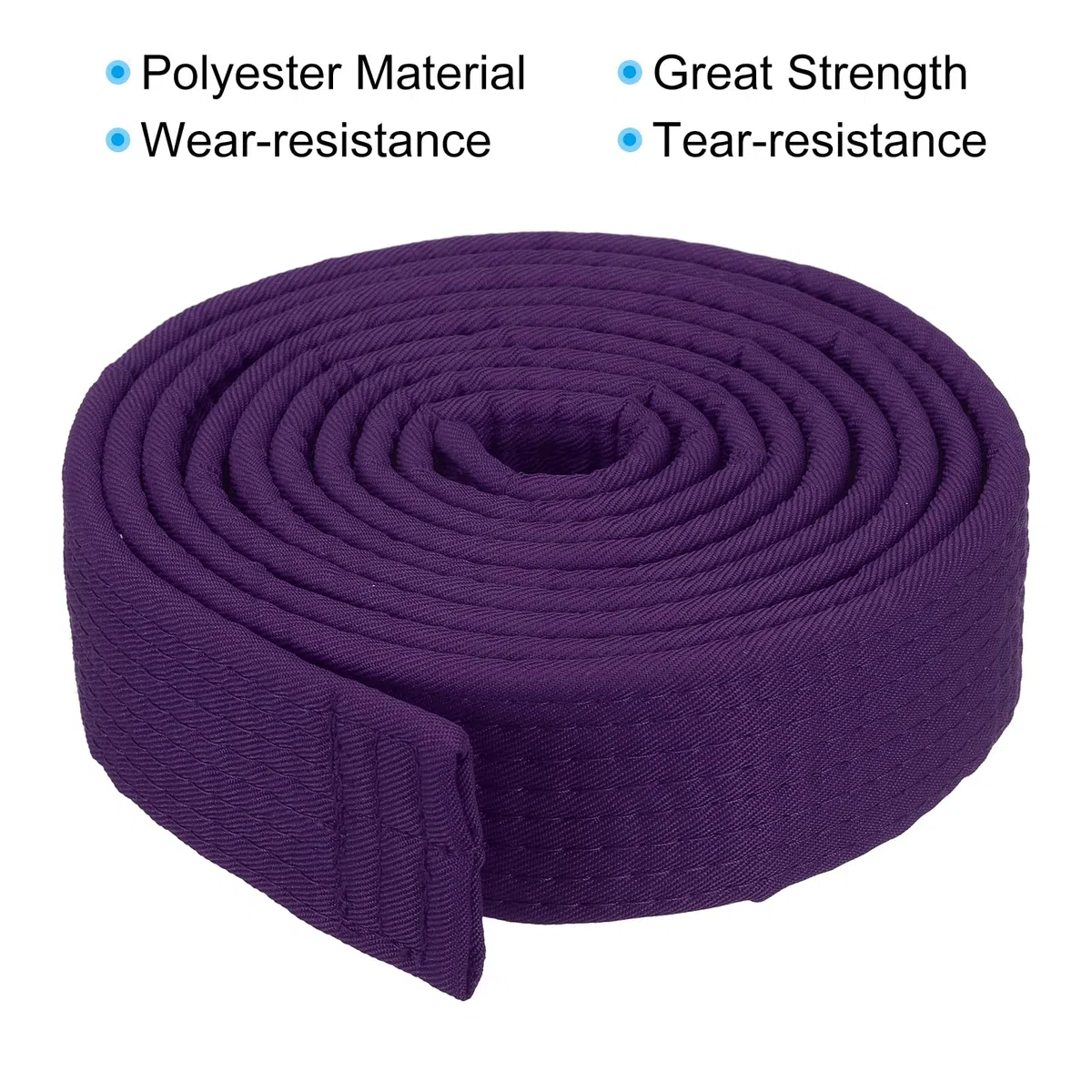 PATIKIL Cintura di Rango Colorata Taekwondo 1,6" x7,2 Piedi 2,2m, Cintura da Karate Judo Arti Marziali in Poliestere per Insegnamento Allenatore, Viola