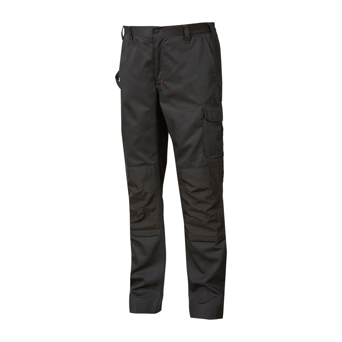 Pantaloni da lavoro da uomo U-Power Alfa, pantaloni cargo elastici in vita, con tasche per ginocchiere, tasche multiple, tessuto confortevole, usura esterna resistente e durevole (GREY METEORITE_44)