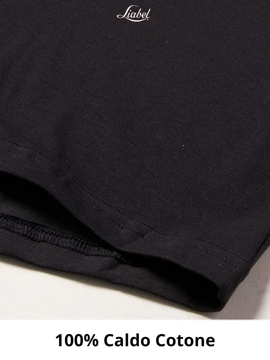 Liabel 2pz Maglia Uomo Caldo Cotone Garzato 100%,T Shirt Cotone Felpato Girocollo o Scollo a V, Maglie Intime Uomo Invernali Anallergiche