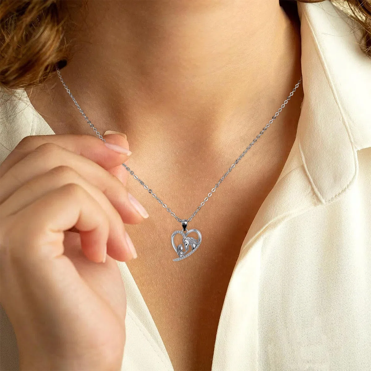 Collana Donna Argento 925 Collanean Allergici Ragazze - Serie a Tema Animali,Regali per Donne e Ragazze