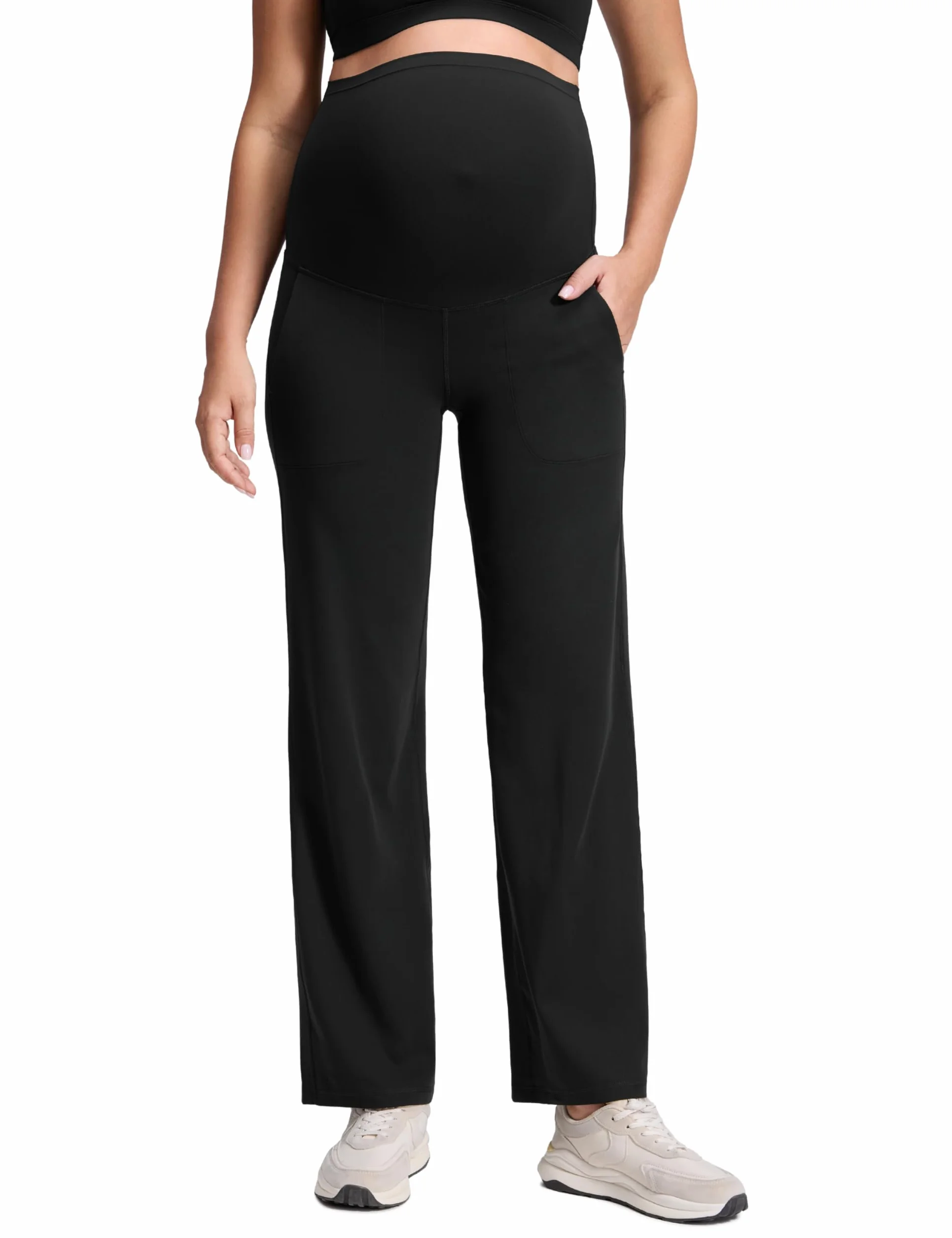 CRZ YOGA Butterluxe Pantaloni Leggings Svasati Premaman da Donna con Tasche Yoga Allenamento - 80cm