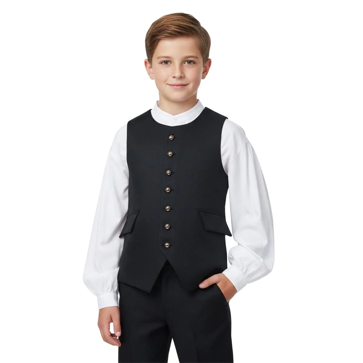 BPURB Ragazzi vittoriani Gilet da abito per bambini Gilet storico coloniale Costume da guerra rivoluzionaria per la festa di nozze