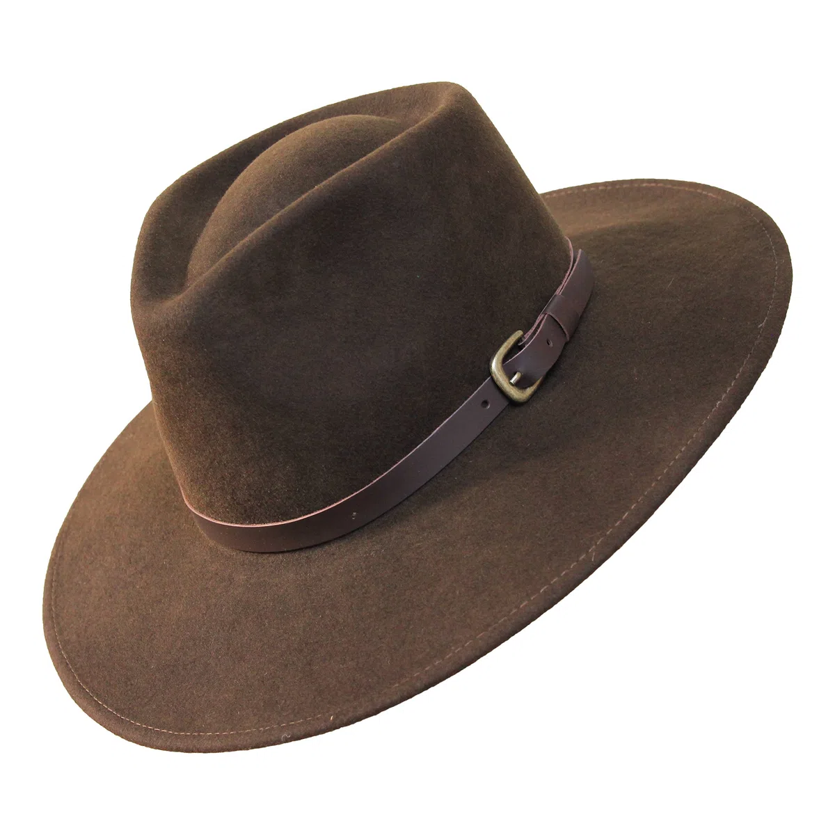 Borges & Scott Premium Lewis- Cappallo a Tesa Grande Fedora-100% Lana Feltro- Resistente all'Acqua- Fascia di Cuoio