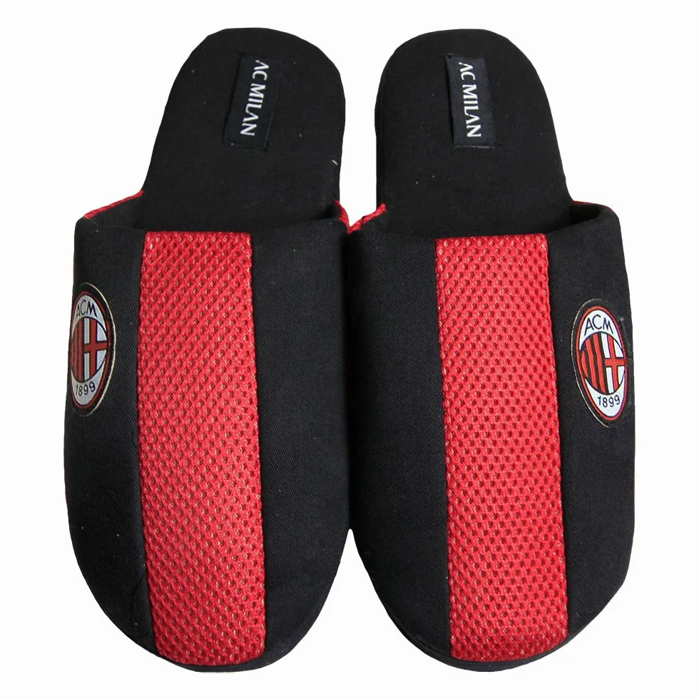Pantofole Bambino e Ragazzo taglia da 33 a 38 Milan - pantofole casa - Idea regalo per tifosi mianisti in cotone e suola imbottita