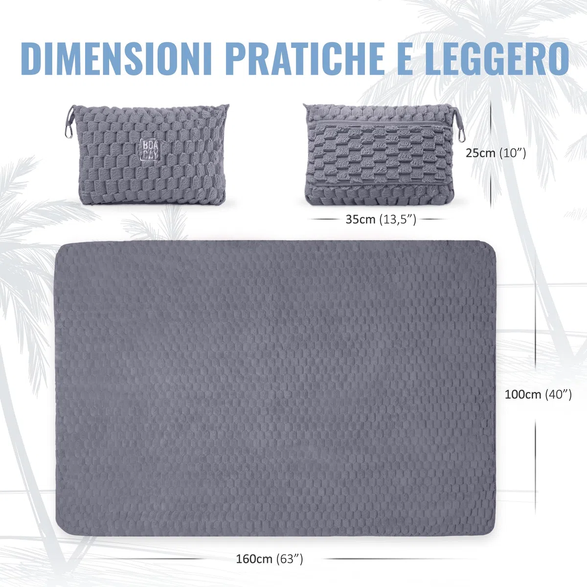 BOACAY Coperta da Viaggio Pieghevole per Aereo, Auto - Coperta da Ufficio Compatta - Cuscino Portatile per Adulti, Bambini con Custodia, Manica per Bagagli, Clip per Zaino