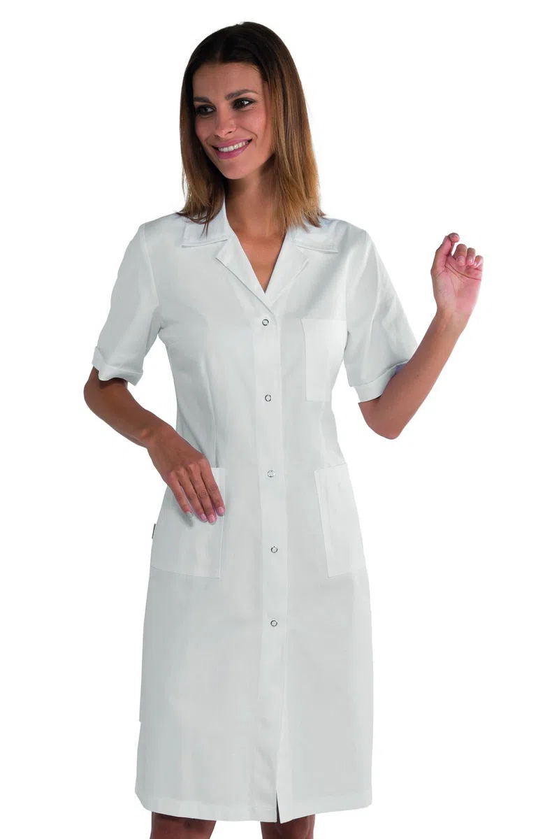 Isacco 008008M Donna Bottoni a Pressione Camice, Taglia L, Bianco