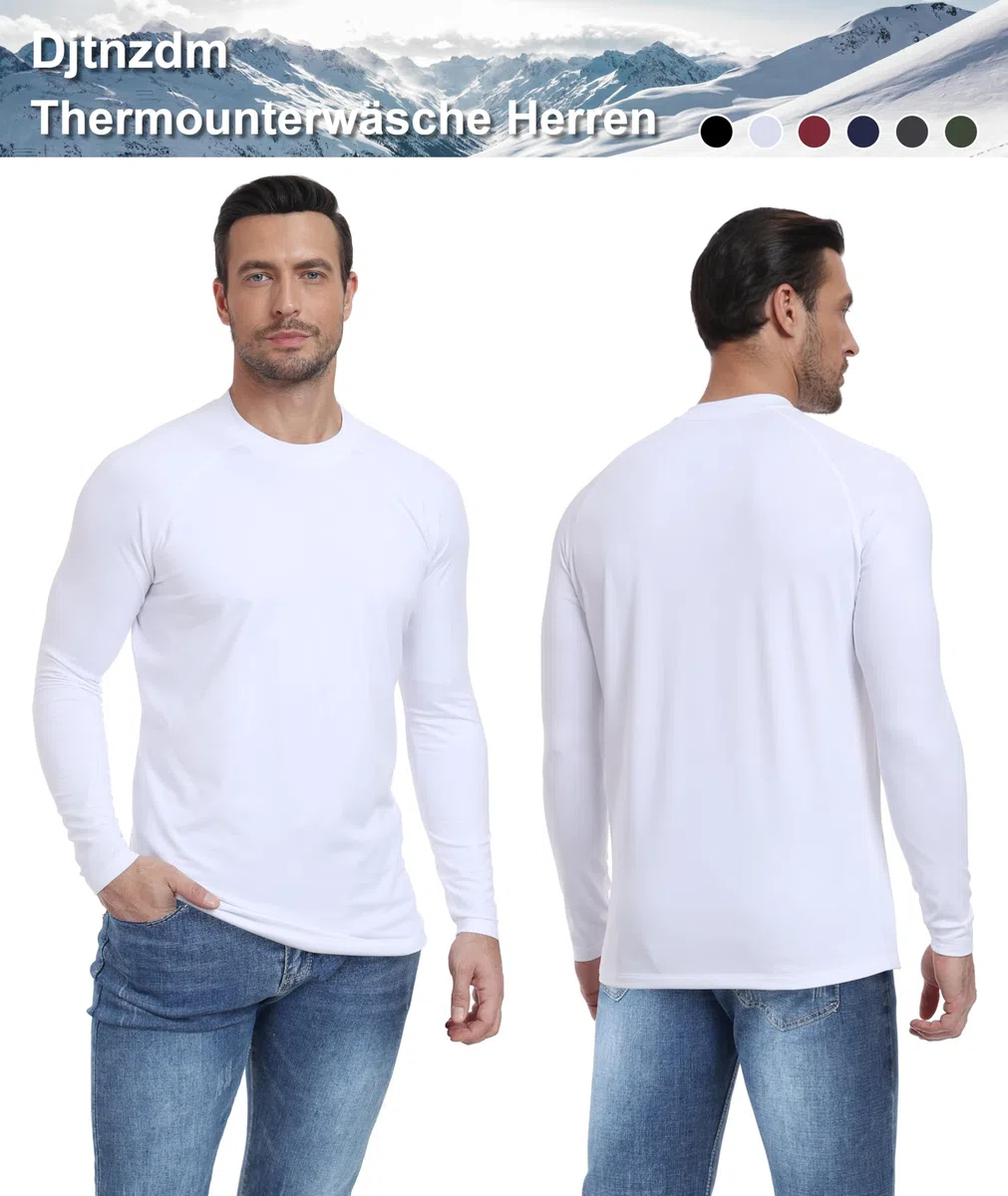 Maglia Termiche da Uomo Invernale Sportivo Maglietta Intima Termica Biancheria Intima Termica in Pile Compressione Funzionale Ciclismo Fitness Sci Termica Maniche Lunghe