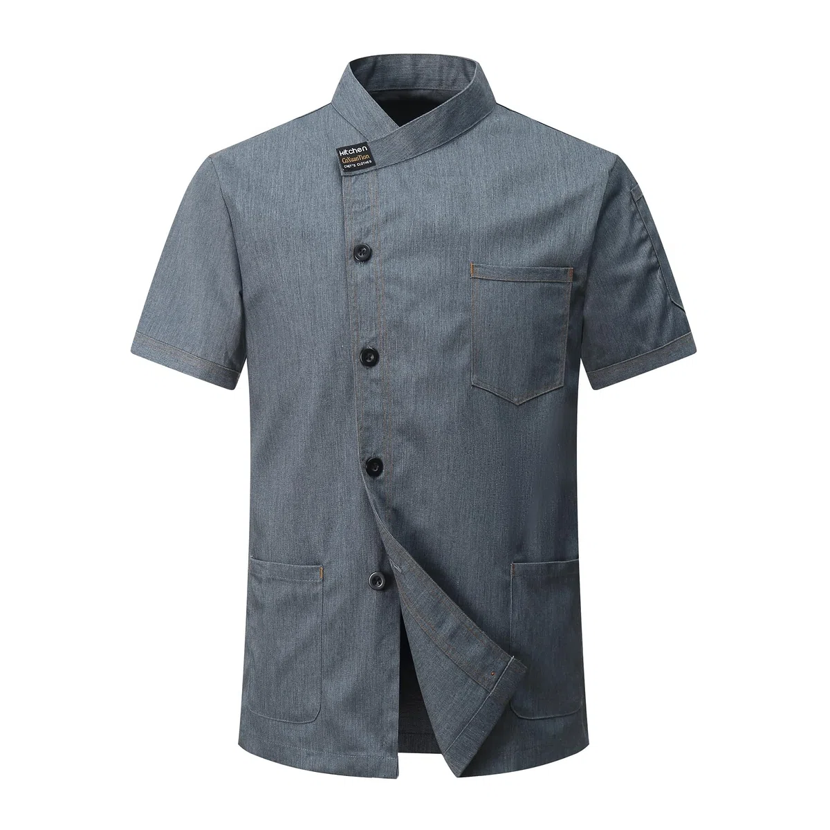 Giacca Cuoco Uomo e Donna con i Bottoni Cotone Professionale Giacca Cuoco Maniche Corte Uniforme Ristorante Lavoro Abbigliamento vestibilità Moderna