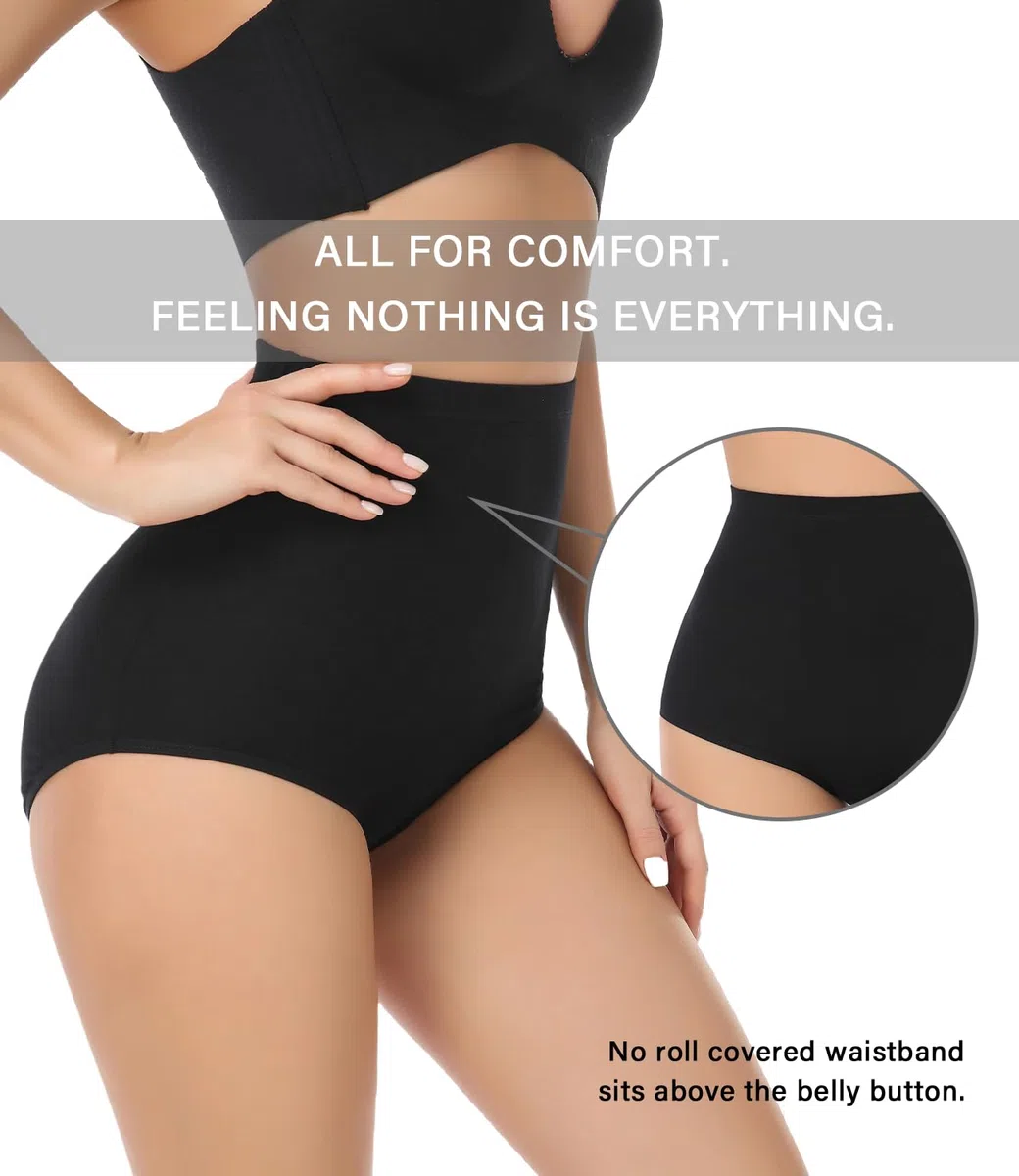 wirarpa Mutande Donna Cotone Vita Super Alta Slip Donna Mutantina Elastiche Culotte Piena Copertura Pacco da 4