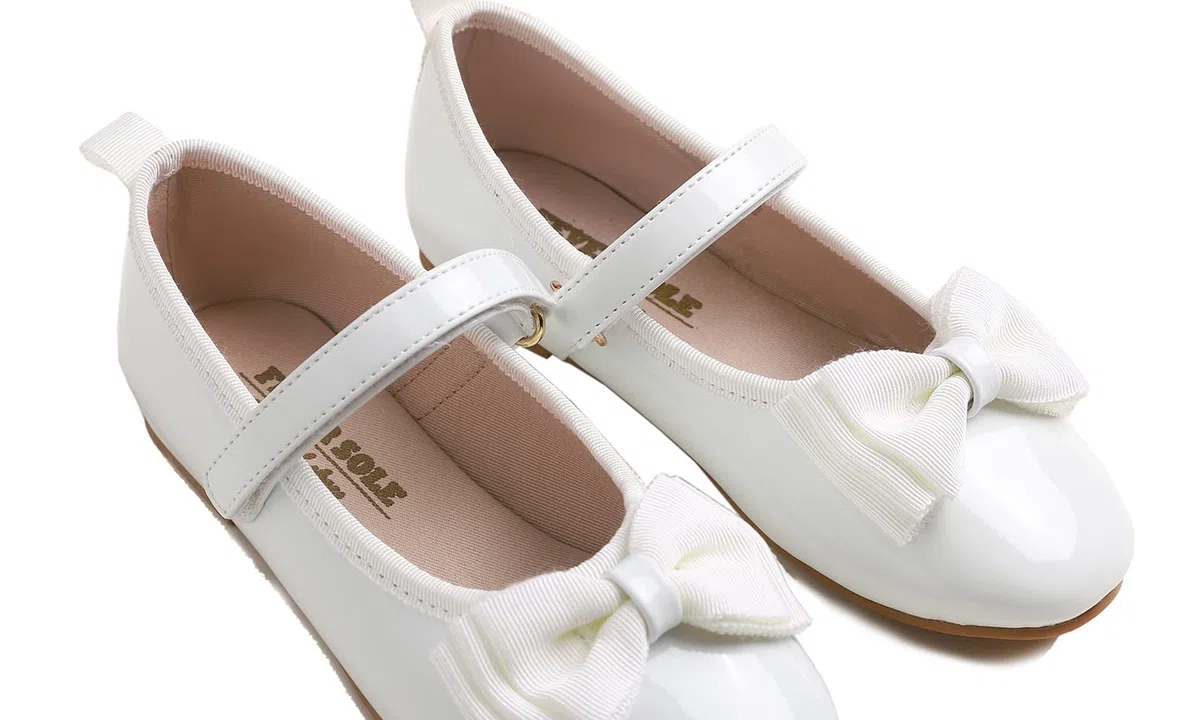 Feversole Girls Cute Bow Dress,Ragazze Mary Jane Strap Scarpe Basse Ballerine da Principessa Scarpe da Scuola Piatte