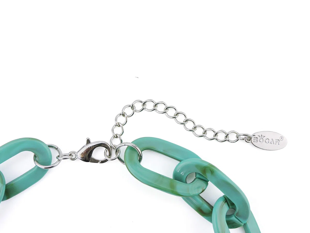 BOCAR Dichiarazione Chunky Fashion Vernice Acrilica Perline Girocollo Netto Catena Collana per Donne Regali