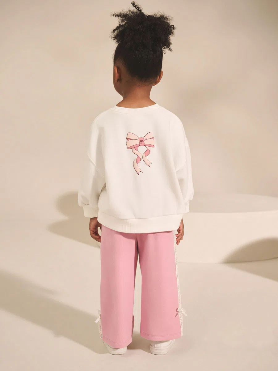 NEXT Ragazza Completo Barbie con felpa e joggers a gamba larga