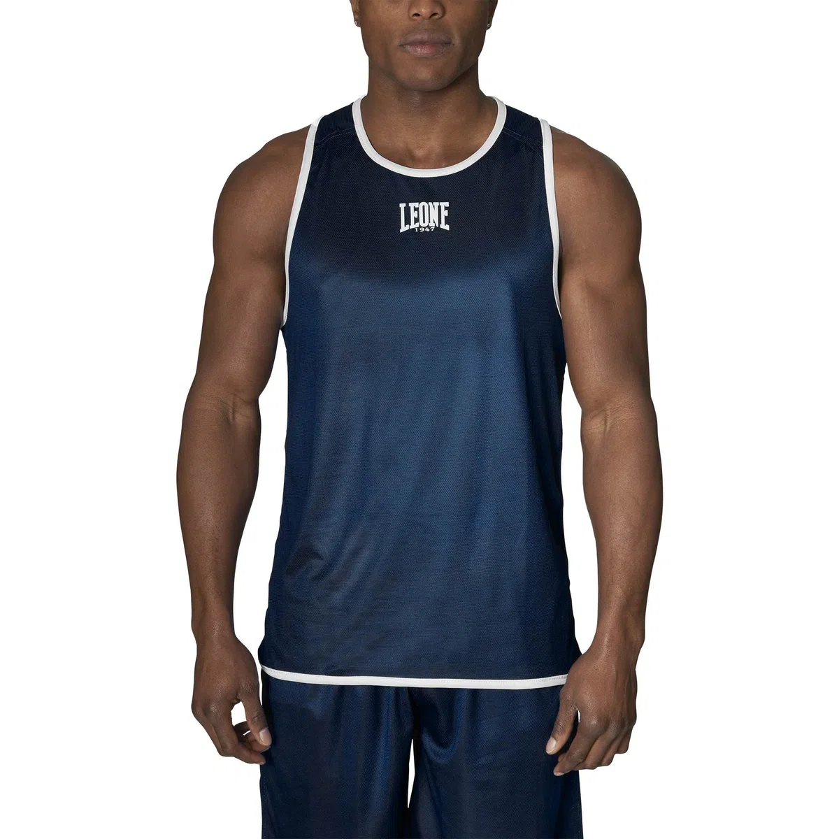 LEONE 1947, AB214, Canottiera Boxe Rosso/Blu