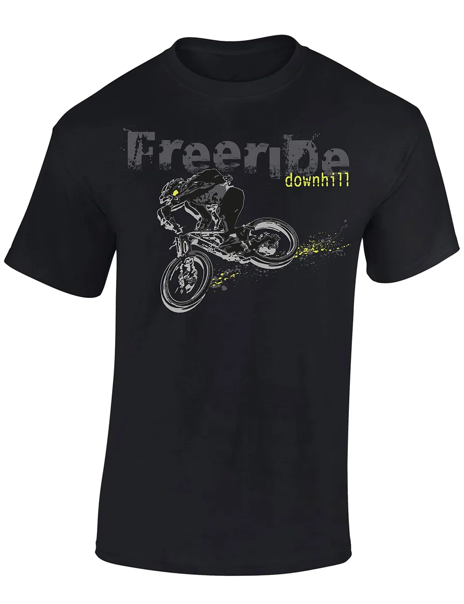 Maglietta da Bicicletta per Bambini : Freeride Downhill - Idea Regalo Bambino Bambina - T-Shirt Ciclista - Camicia Bici MTB Velo Mountain-Bike - Sport Maglia Ciclismo - Compleanno Natale