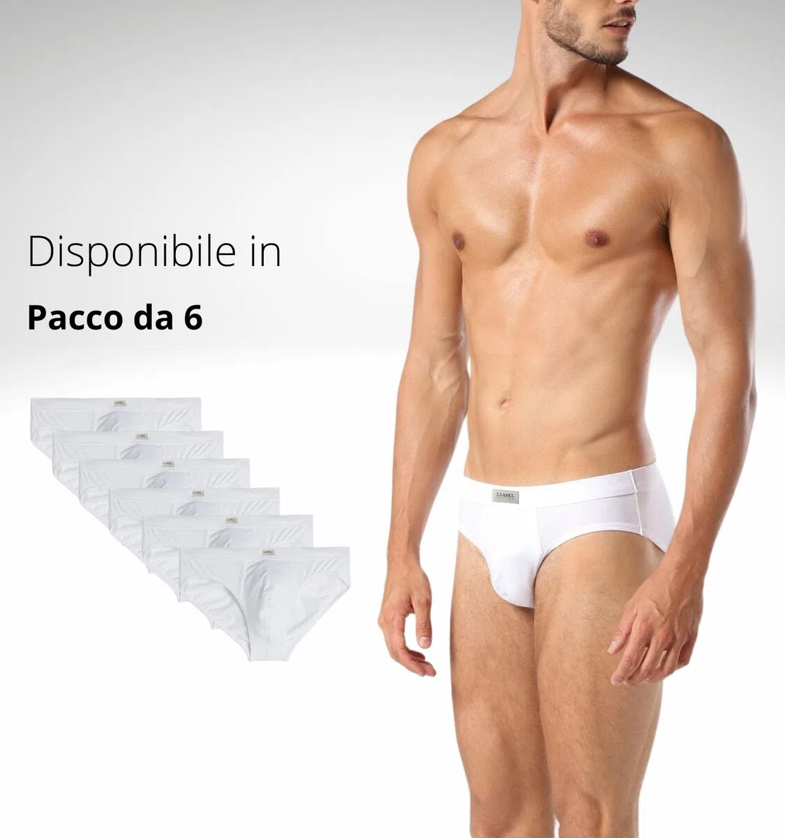 Intimitaly - 6 Slip Uomo Cotone Mutande Uomo Bianche Colorate Intimo Uomo