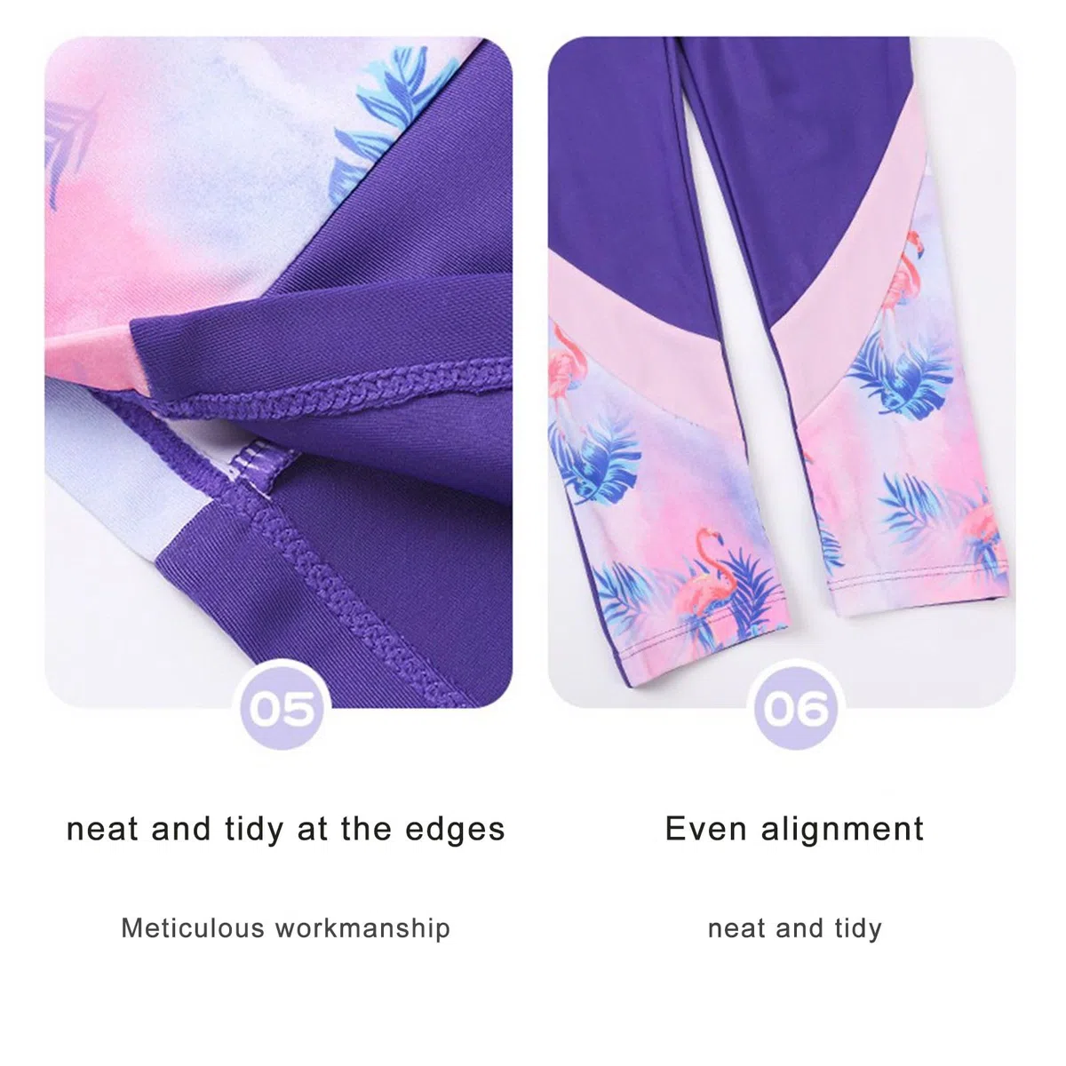 Hotfiary Ragazze Costume da Bagno a Manica Lunga, Set di Costumi da Bagno a Due Pezzi, 1/4 di Camicia da Nuoto con Zip e Pantaloni Lunghi da Bagno, Muta da Immersione, Protezione Solare UV50+