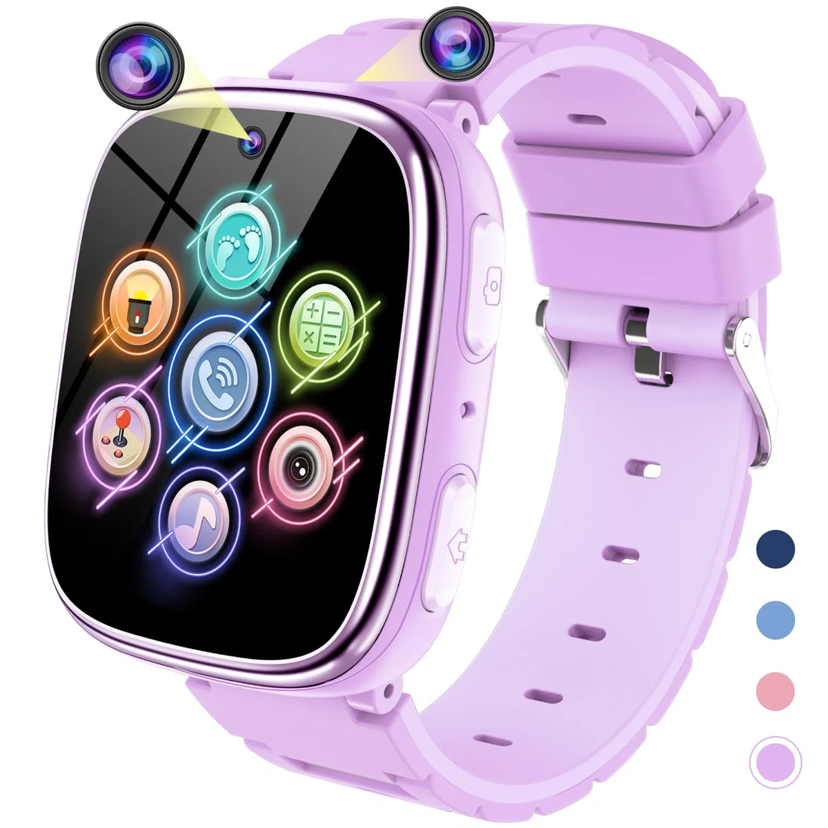 Smartwatch Bambini - Orologio Telefono per Ragazzi con Chiamata SOS Giochi Contapassi Musica Fotocamera Torcia Sveglia Audiolibri, Kids Smart Watch Intelligente per Bimbi 3-12 Anni Regalo (Viola)