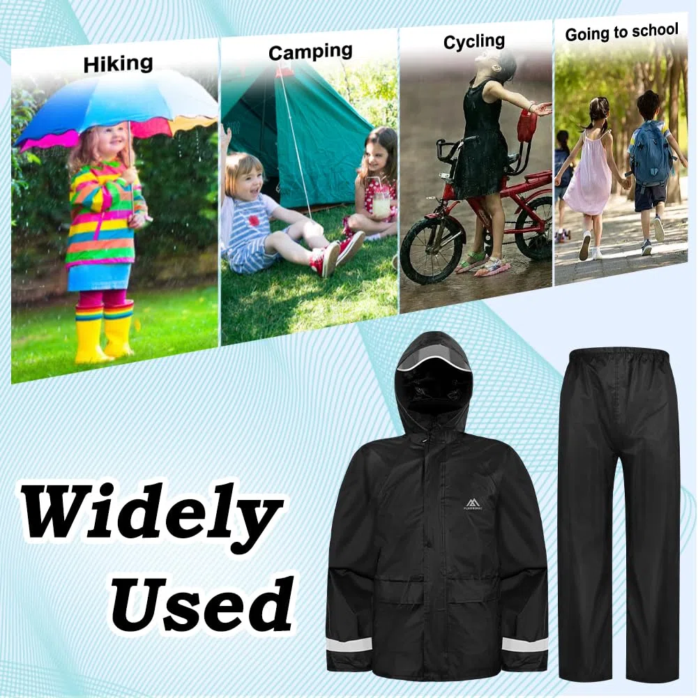 flintronic Giacca impermeabile Rain Jacket, Impermeabile Leggero Antivento con Cappuccio, per Bambini e Bambine, Impermeabile da Esterno per la Pioggia