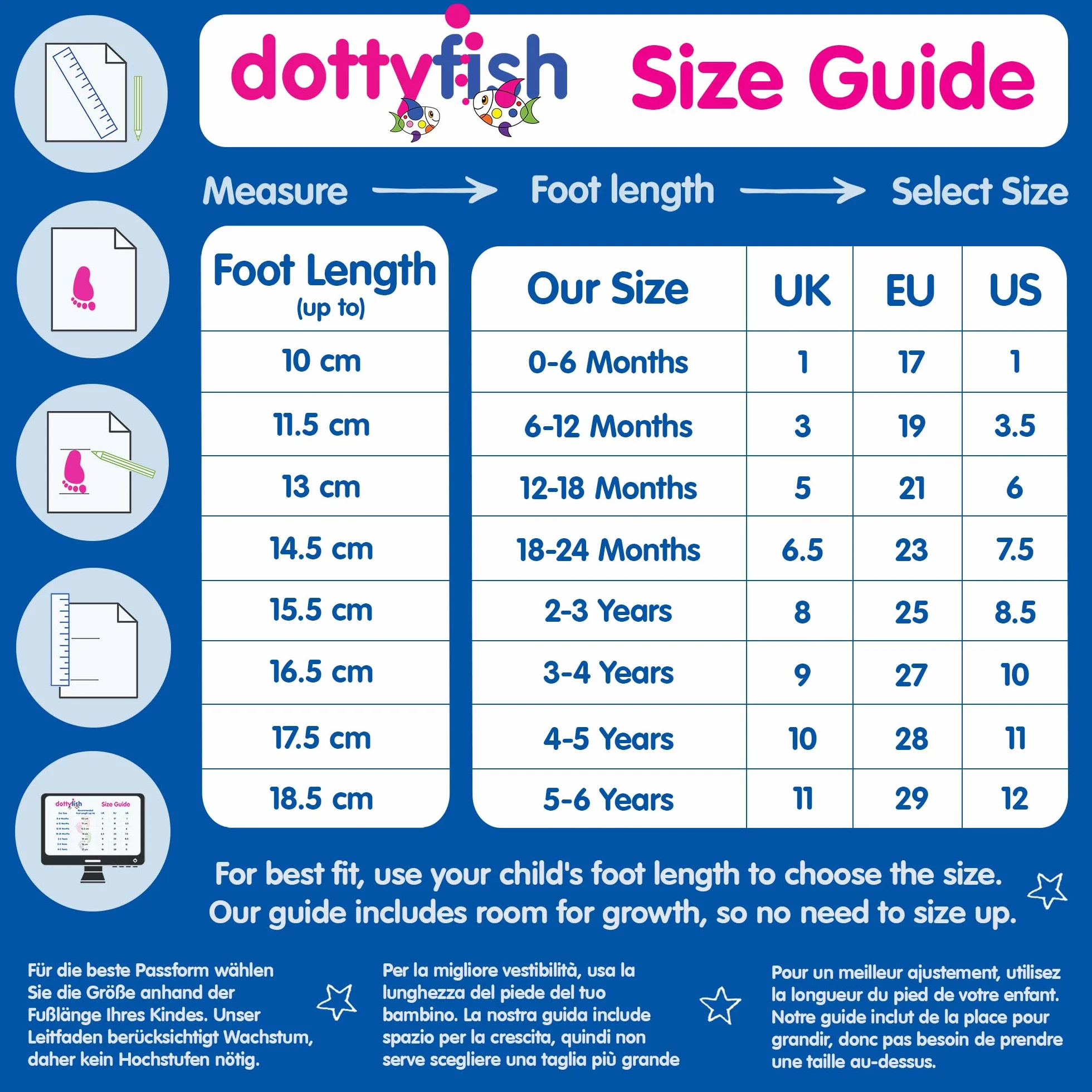 Dotty Fish Pantofole a Piedi Nudi in Pelle Scamosciata per Neonati e Bambini – Foderate in Pile, Antiscivolo, Leggere e Flessibili - Consigliate dai Podologi - 0–5 Anni