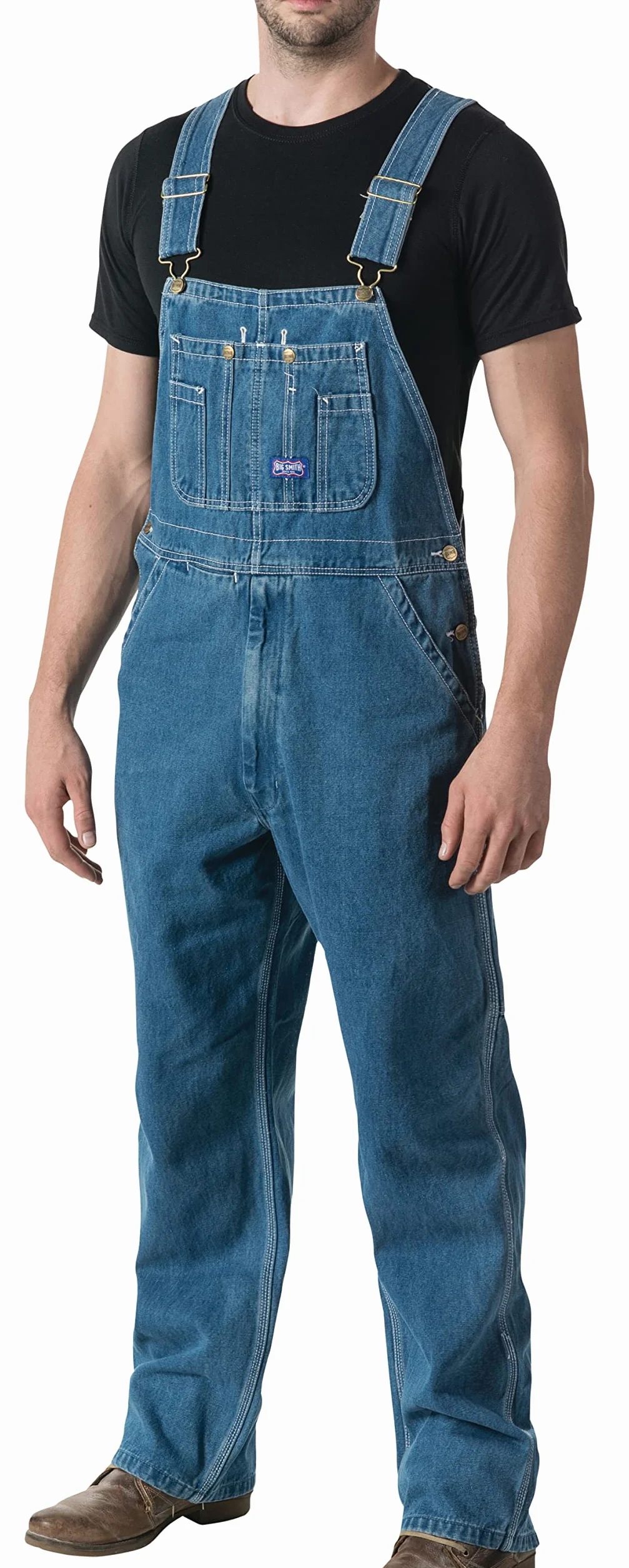 Liberty Big Smith® Stonewashed Denim Salopette Tuta Uomo (Pacco da 1)