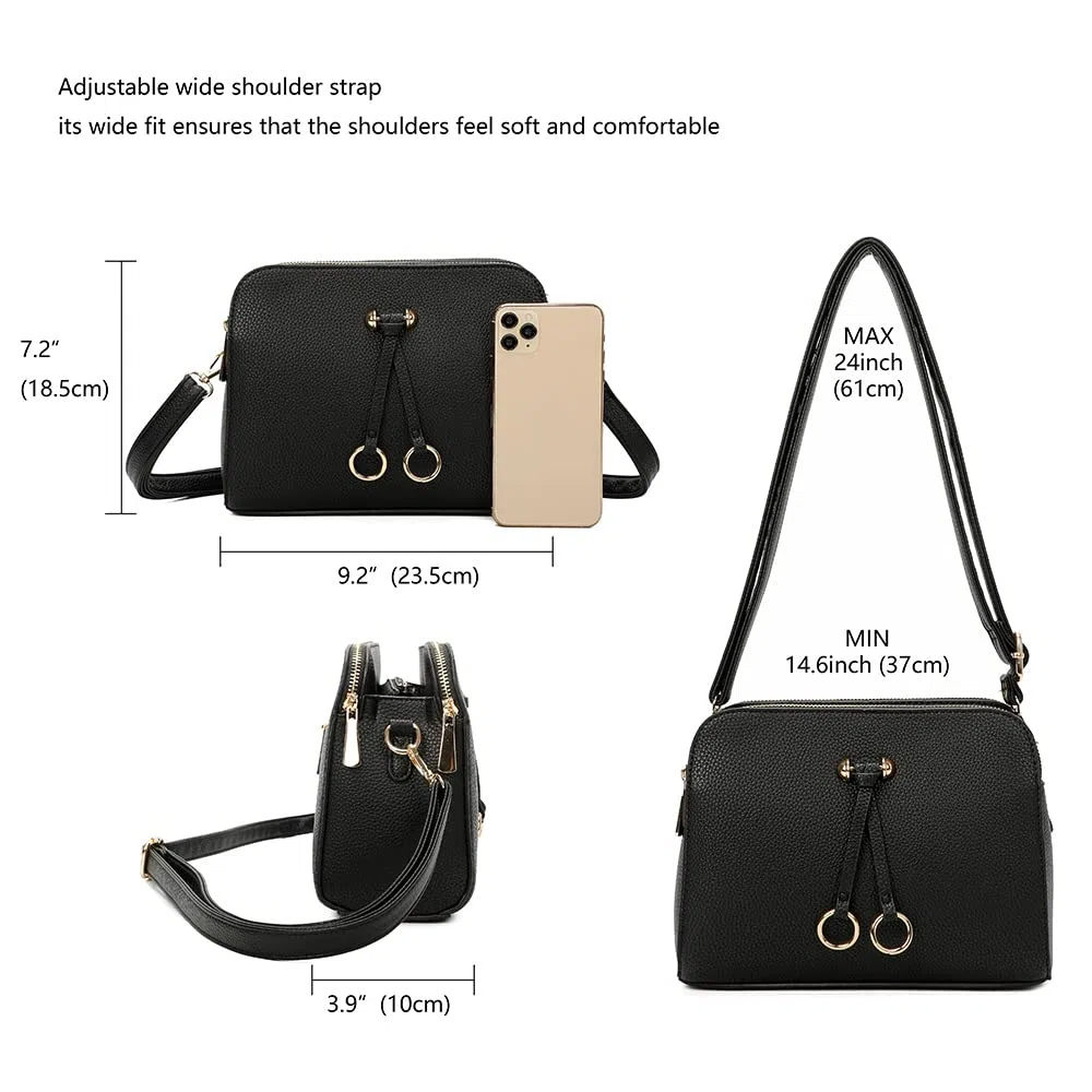 ELIOX Borsa a Tracolla Donna Piccola con 3 Scomparti Capienti - Borsa Mano PU Pelle Sintetica - Borsetta Moda Borse Spalla- Crossbody Bag