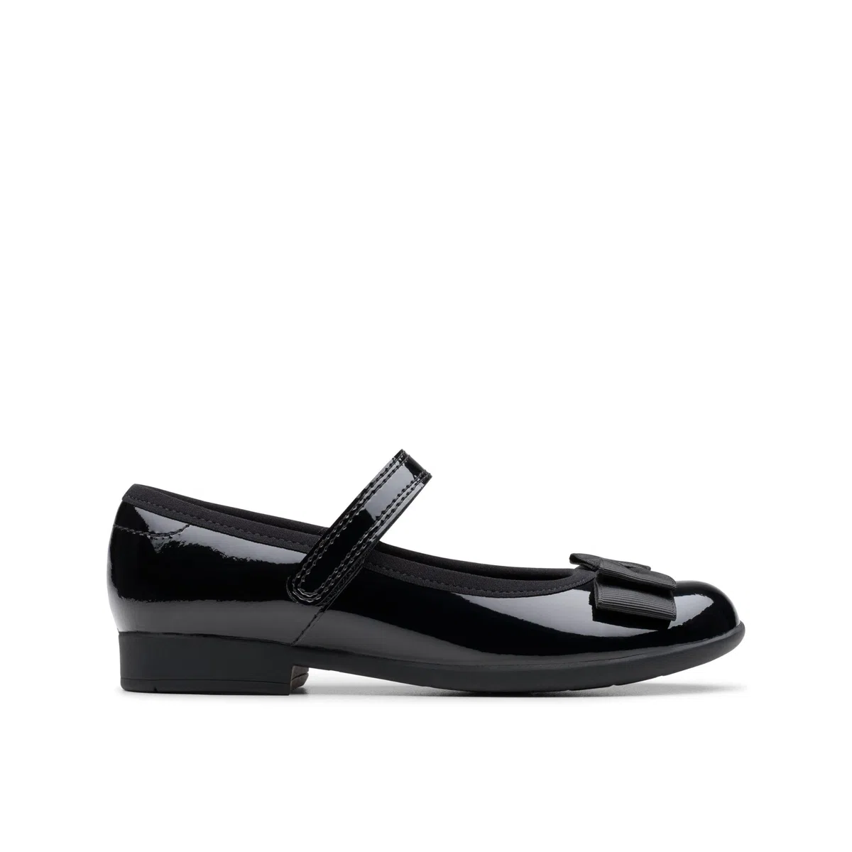 Clarks Scala Tap Girls School Shoes 31 Vernice Nera
