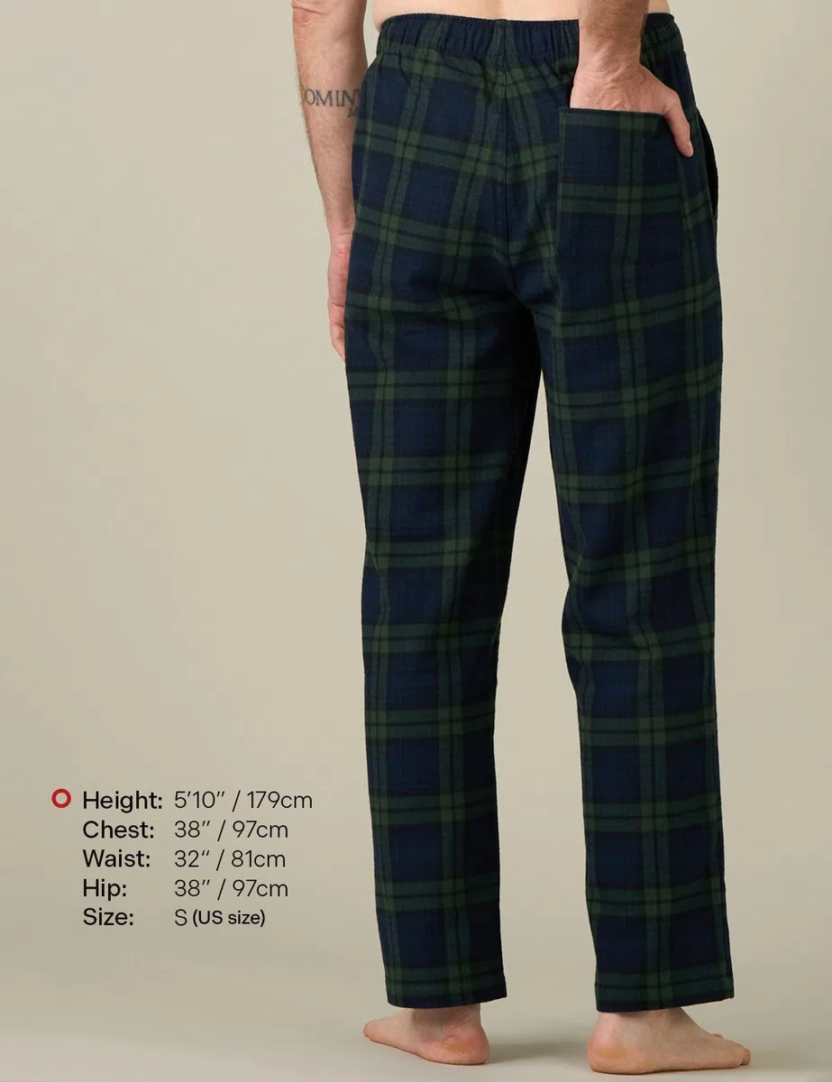 LAPASA Pantaloni Pigiama Uomo a Quadri, Pantaloni da Casa Lunghi Comodi con Tasche Laterali (M39 Flanella di Cotone / M128 Micropile)