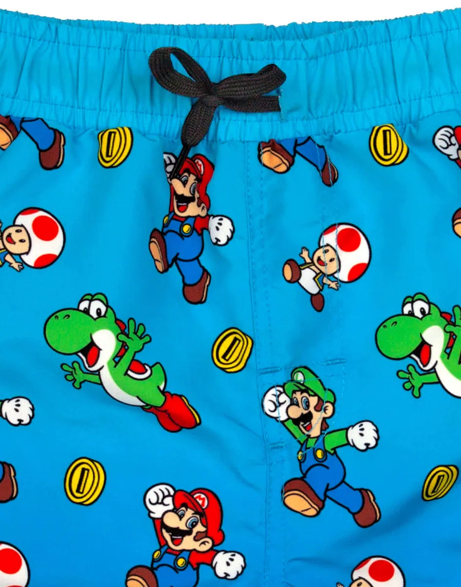 Super Mario Pantaloncini da Nuoto Boys Luigi Bambini Gamer Pantaloni per Bambini
