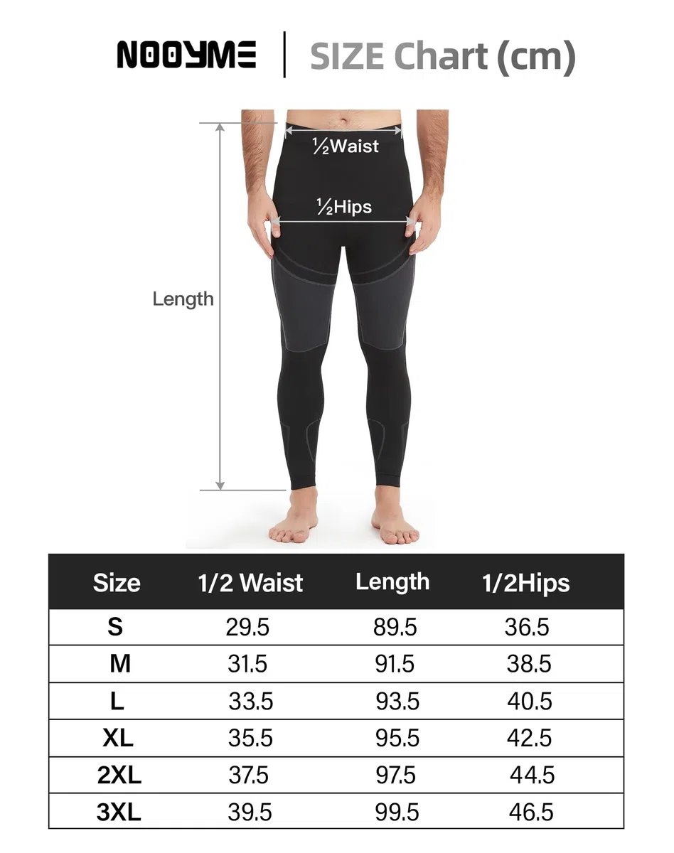 NOOYME Calzamaglia Termica Uomo Pantaloni Termici Uomo Traspirante Asciugatura Rapida Leggins Uomo Pantaloni Compressione Uomo per Sci Ciclismo Corsa Allenamento