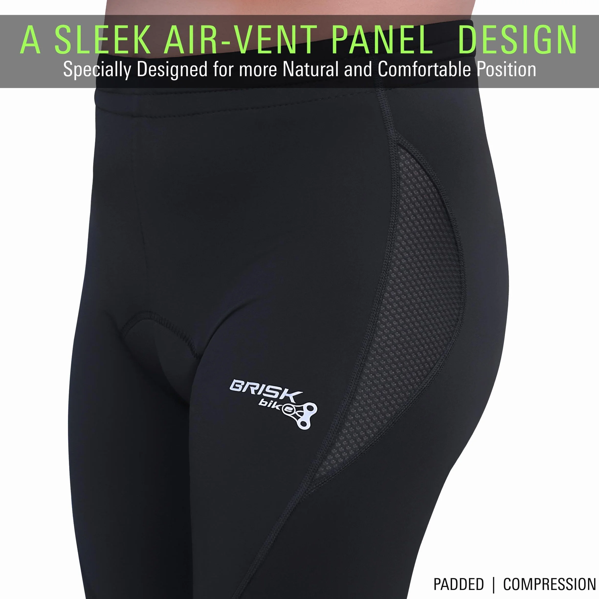 Brisk Bike Pantaloni Ciclismo Uomo con Imbottitura in Gel Fresco all’Interno Pantaloni Uomo Imbottiti Leggeri Pantaloni Ciclismo Uomo per Allenamento e Lunghe Distanze