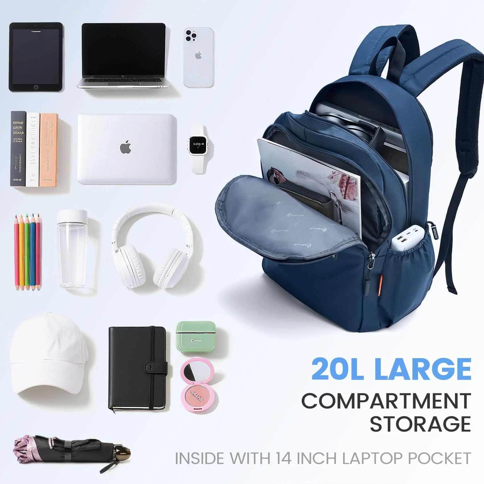 Bagaglio a Mano 40x15x30 per Wizzair Zaino da Viaggio Aereo 18L Piccolo Borsa da Cabina per Voli Zaino Borsa Zainetto Impermeabile per Scuola Trekking Lavoro