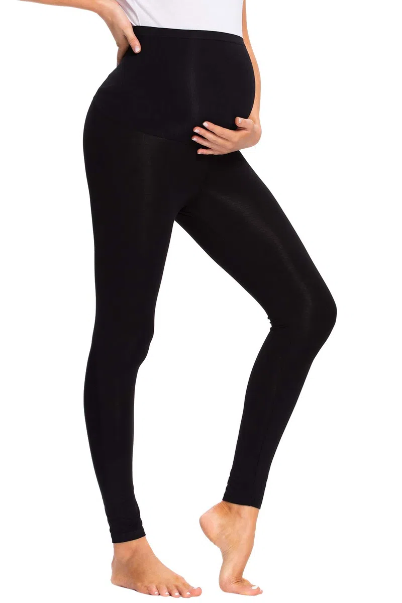 Leggings Premaman, Estivi Lunghi Pantacollant Gravidanza Basic Pantaloni Morbido Cotone Elasticizzato Collant Pesanti Casual Leggings Pantaloni Premaman Donna Sottile