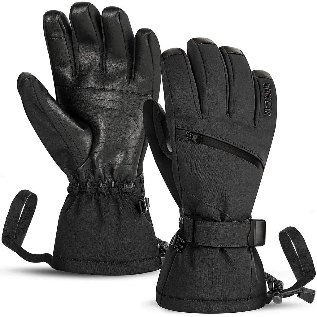 Unigear Guanti da sci per uomo e donna, impermeabili e antiscivolo, per sci, snowboard, pattinaggio su ghiaccio, escursionismo