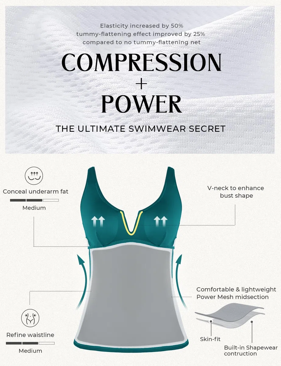 Hanna Nikole Tankini Top da donna, costume da bagno con ferretto