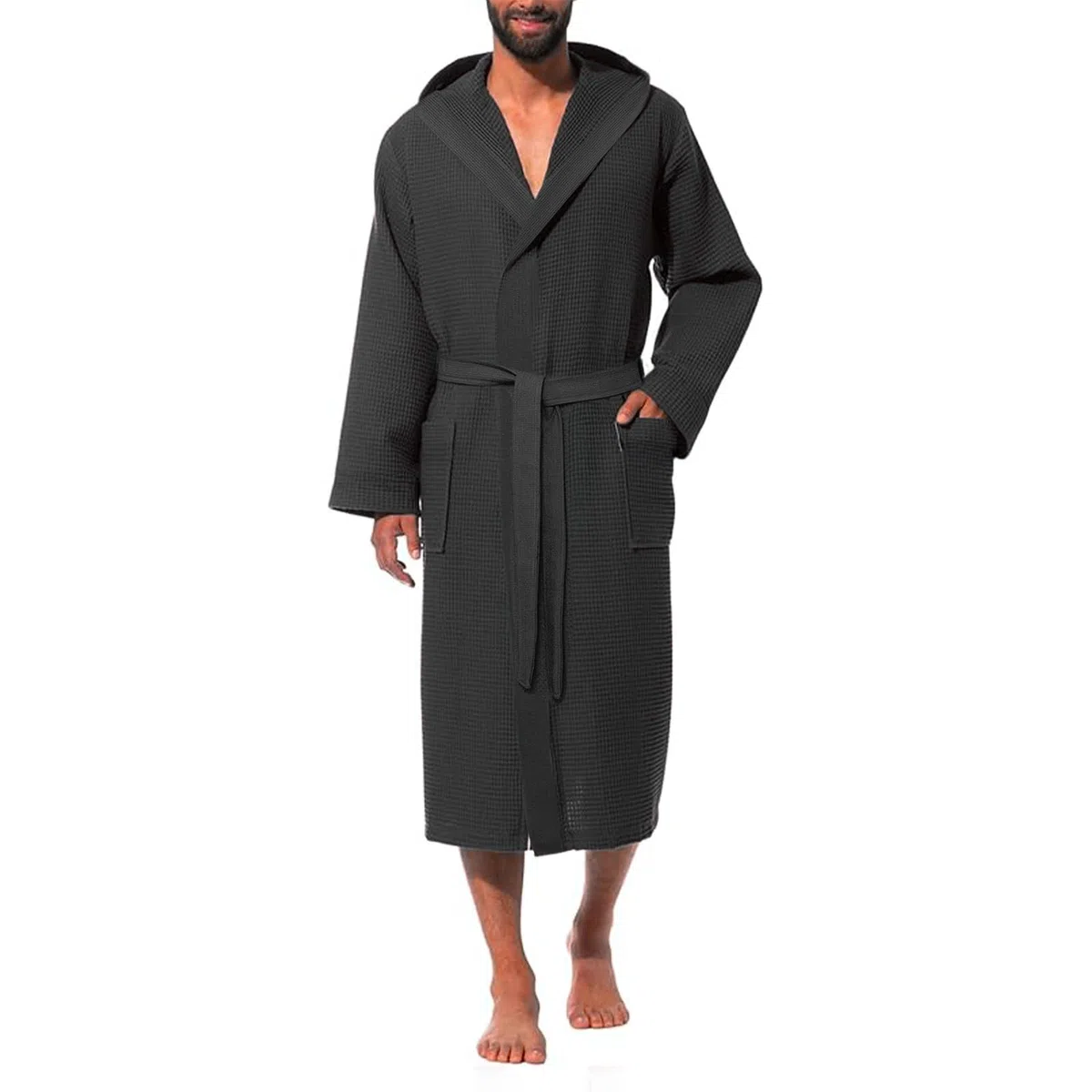 PARAMAISON Accappatoio Nido d'Ape, con Cappuccio, Tasche e Cintura, Cotone Morbidissimo, 270 grammi, Casa, Piscina, Palestra | S/M/L/XL/XXL