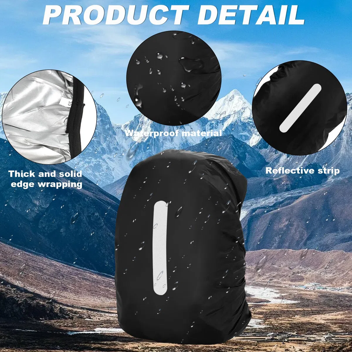 2 parapioggia zaino impermeabile (30 L-40 L), parapioggia per zaini con strisce riflettenti, borsa per la scuola, per ciclismo, trekking, campeggio, viaggi