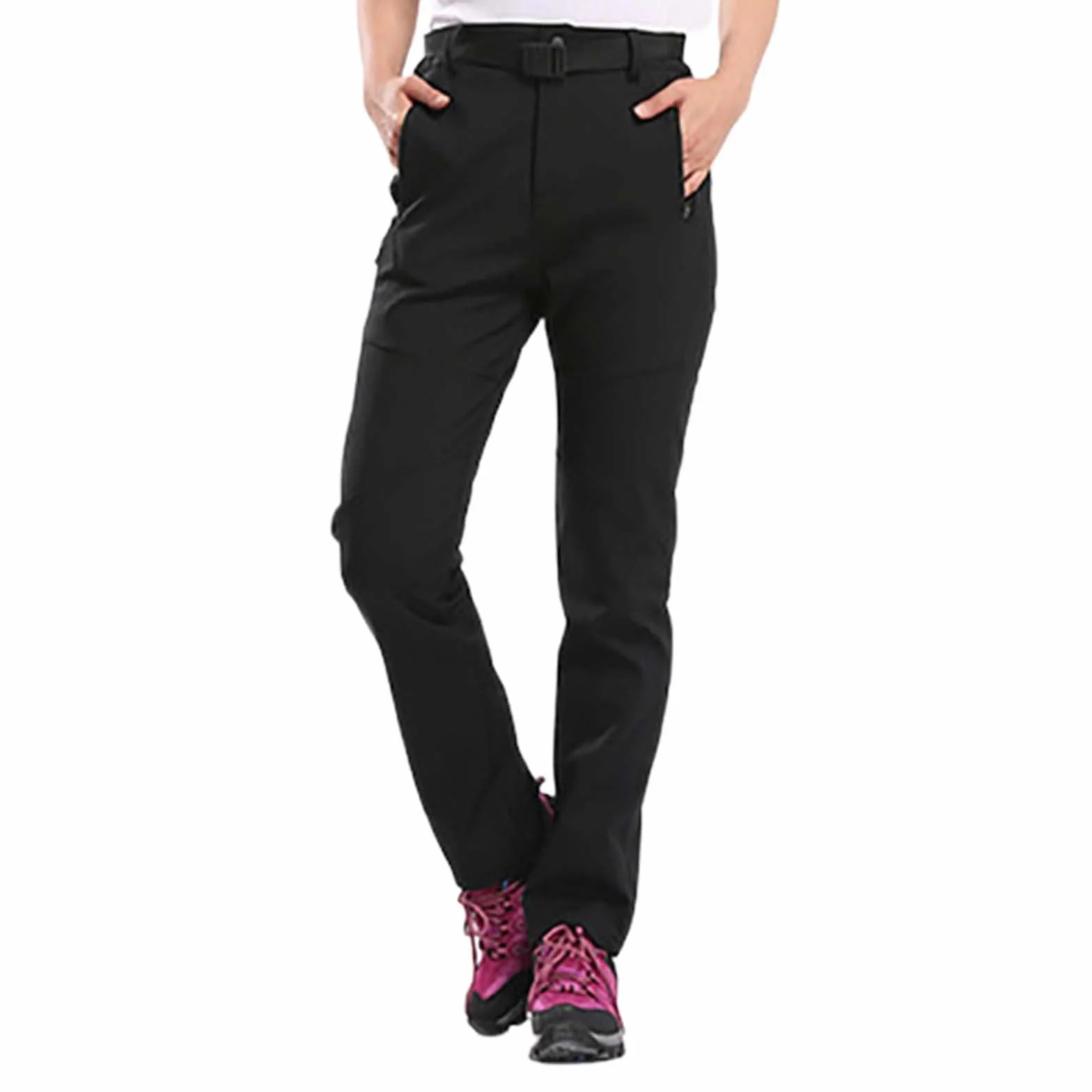 Generisch Pantaloni da trekking da donna, invernali, impermeabili, imbottiti, taglie grandi, in softshell, caldi, da sci, per attività all'aperto, snowboard, termici, impermeabili, comodi