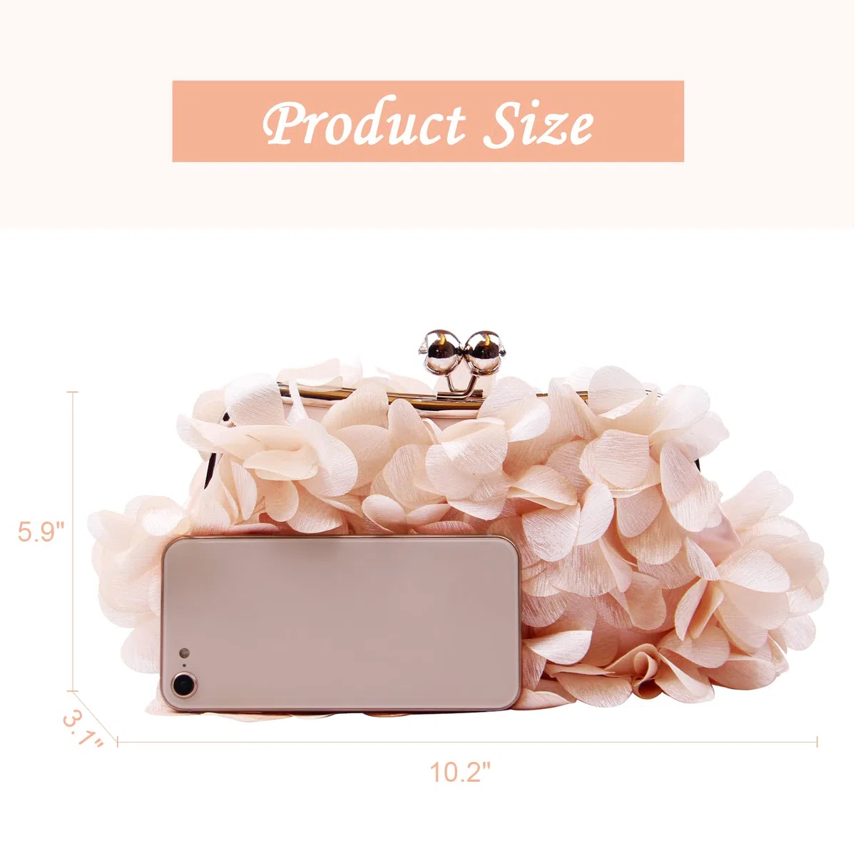 SUKUTU Pochette da Sera da Donna Borsa da Sera con Fiori Borsa da Donna con Tracolla a Catena da Sposa