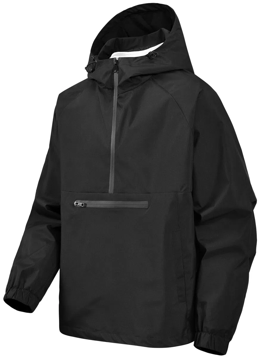 Felpa con Cappuccio Uomo 1/2 Zip Anorak Giacca Sportiva Giacca Antivento Impermeabile Softshell Legere Cappotto Primavera Autunno Adatto Escursioni
