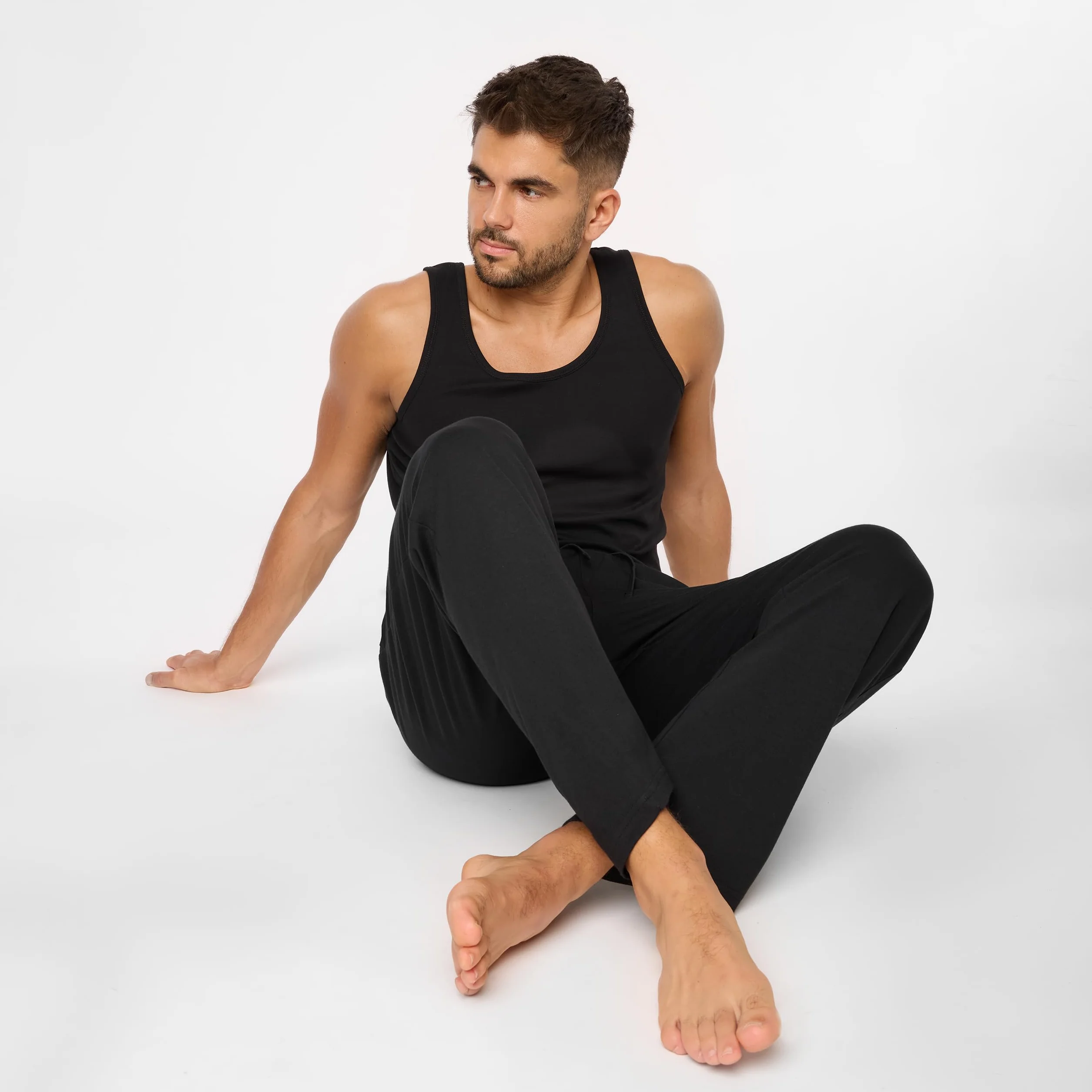 Timone Pantaloni Uomo Pigiama in 100% Cotone Caldo, Lunghi e Leggeri, Abbigliamento da Notte, Tinta Unita e Fantasia a Quadri, con Tasche Laterali TPP-001