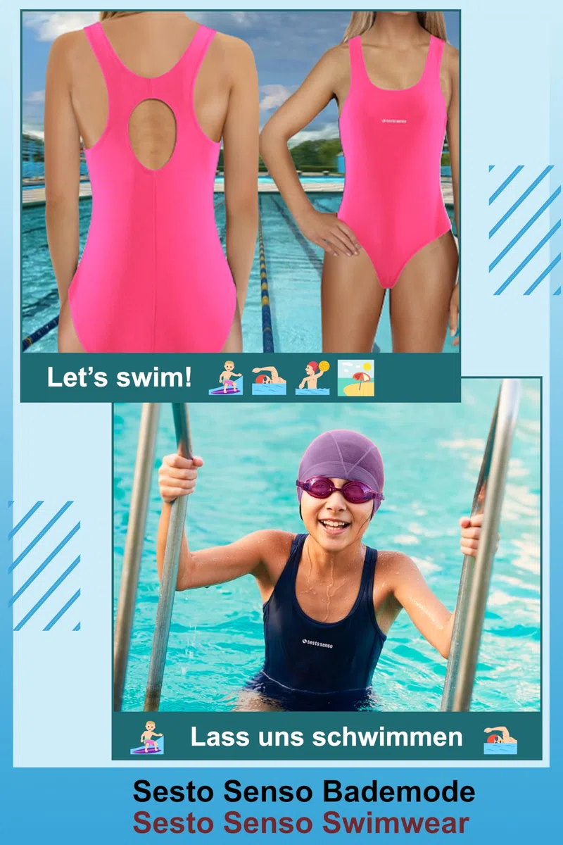 sesto senso Costume da Bagno Ragazza Colore Singolo Sportivo Costume Intero Opaco Bimba