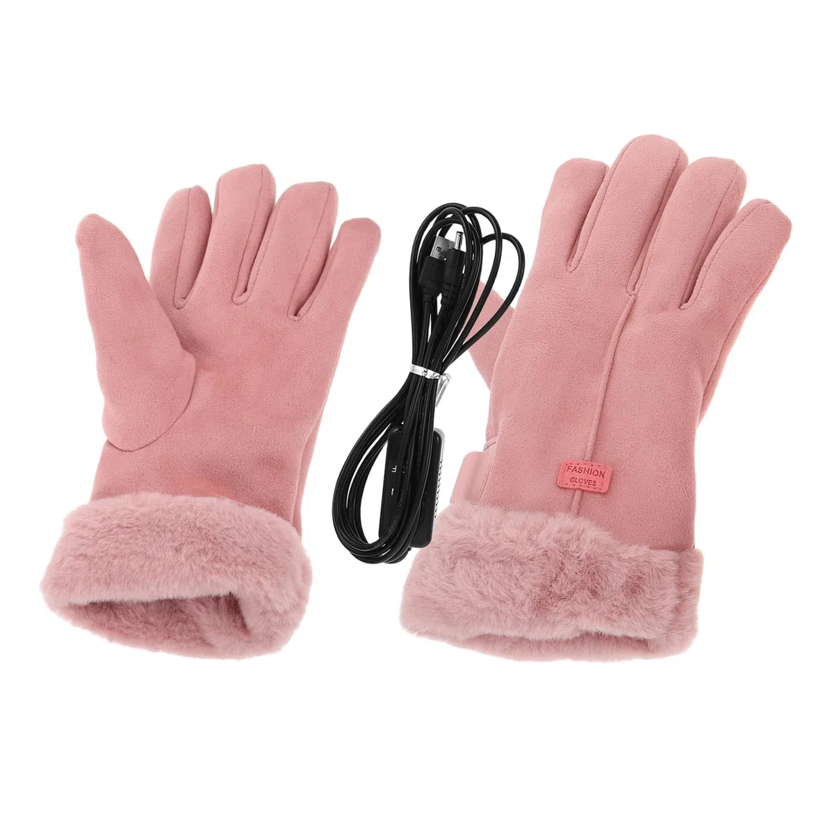 Guanti Termici da Donna Impermeabili in Tessuto e Pile Corallo Resistenza al Freddo per Bicicletta e Lavoro All'aperto Colore Rosa