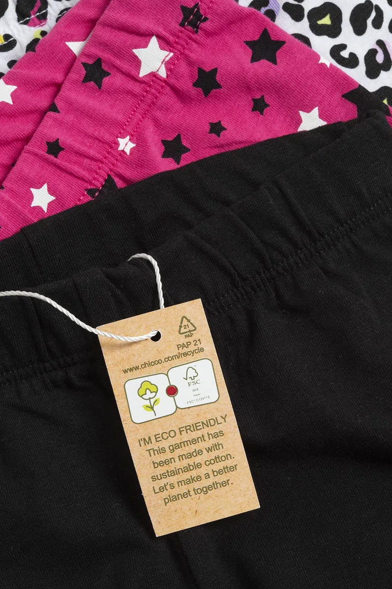 Chicco, Set 3 Leggings Bambina, Pantaloni Bambina in Morbido Cotone, Abbigliamento Bambine, Designed in Italy