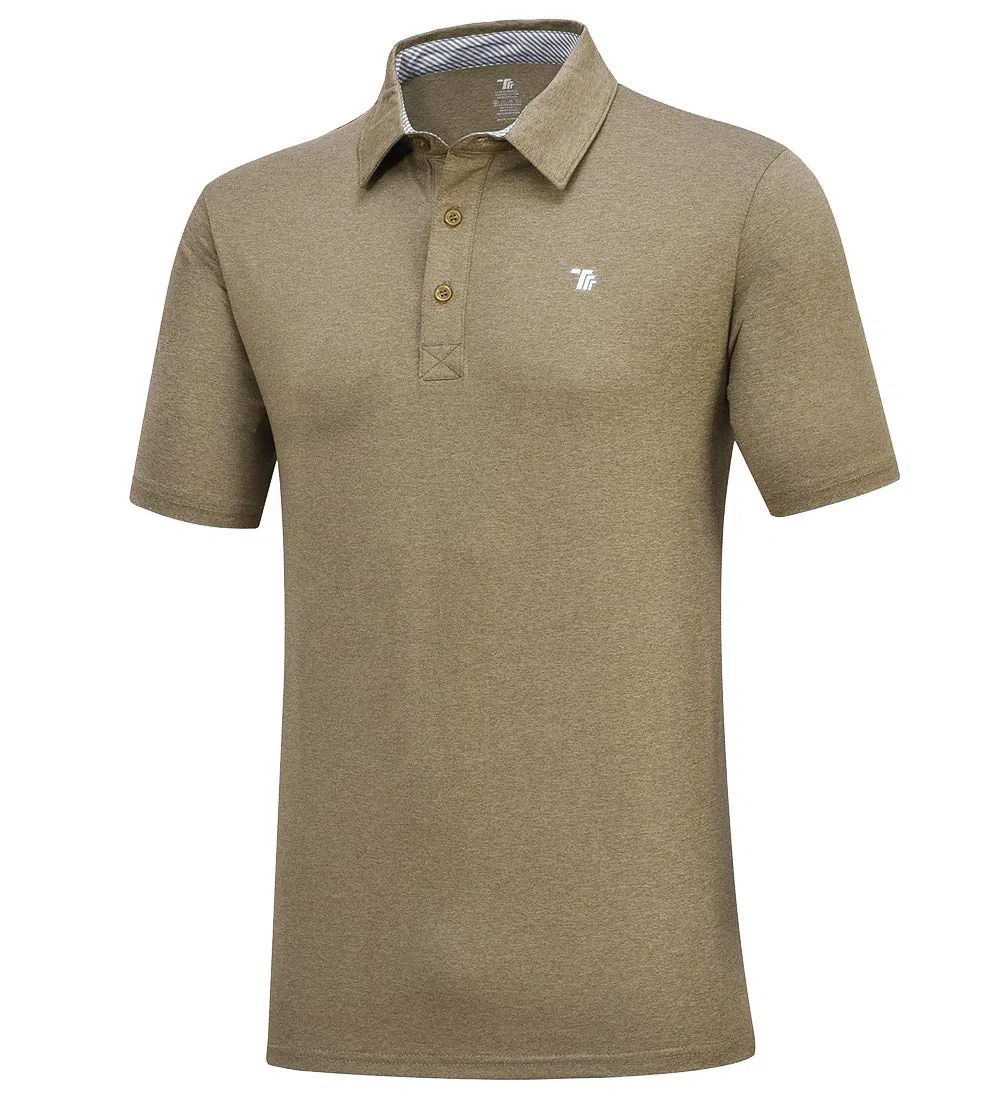 donhobo Polo da uomo a maniche corte basic, ad asciugatura rapida