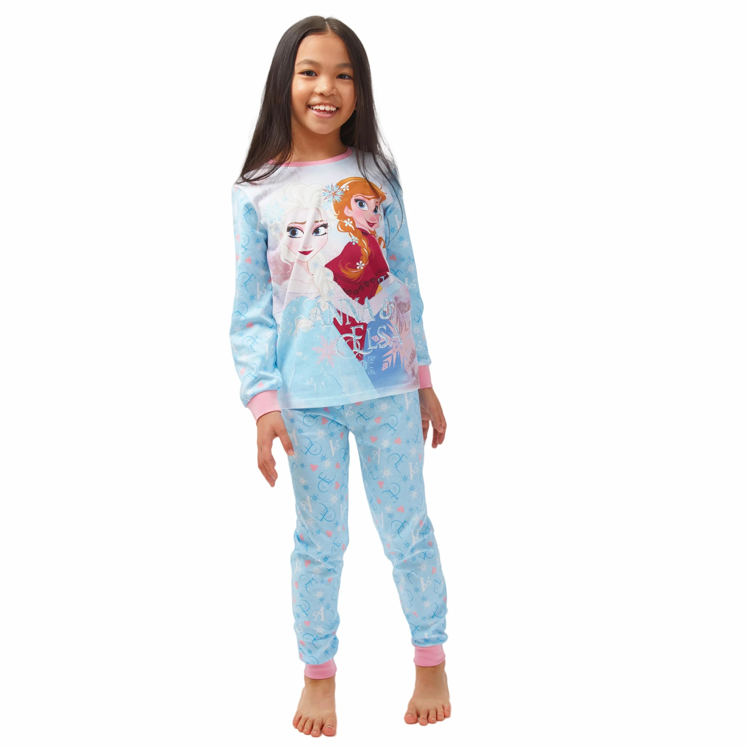 Disney Pigiama Frozen Bambina | Pigiami Cotone Lungo | Pigiamone Principesse Pijama Anna e Elsa per Bambini