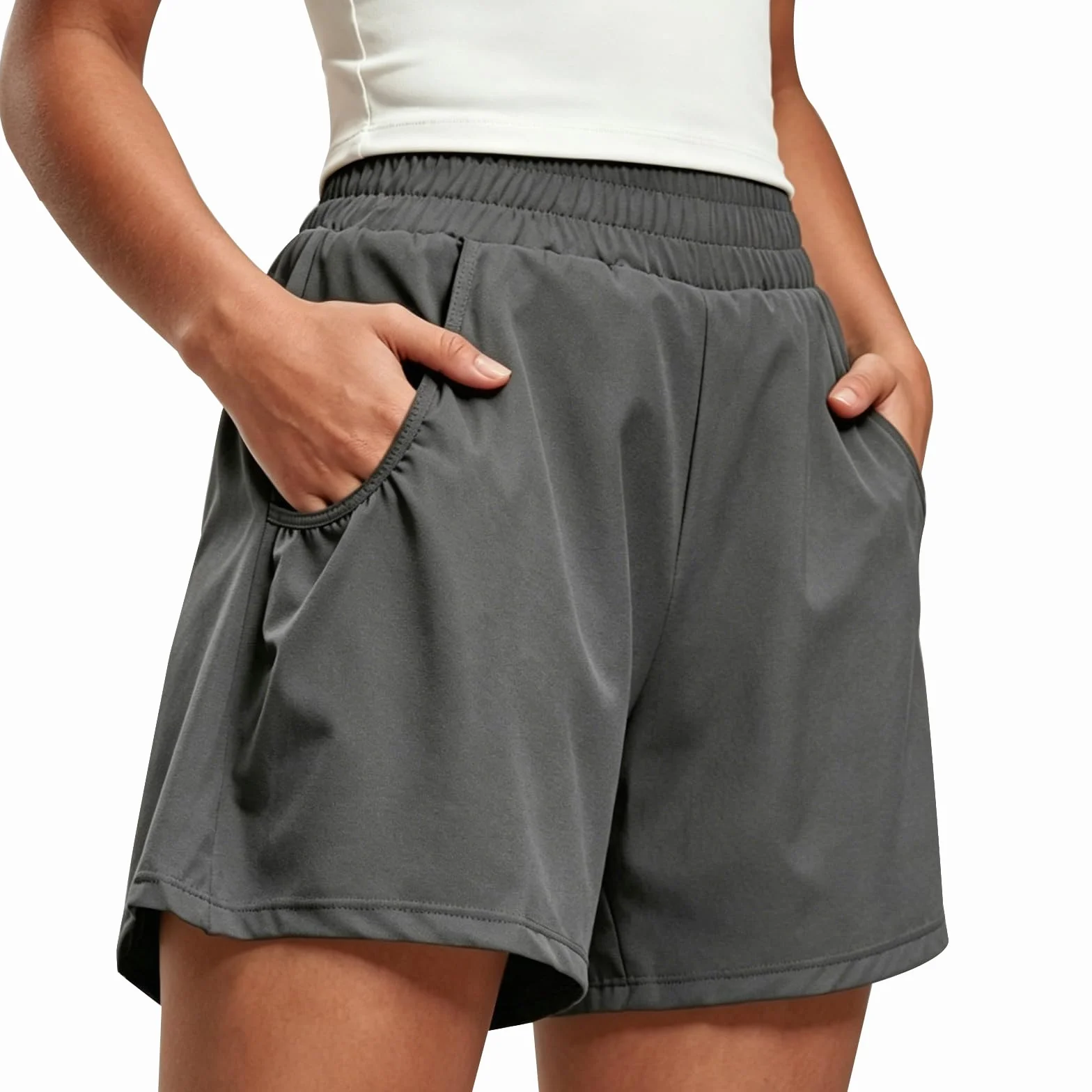 Costume da bagno da donna, a vita alta, con tasche, ad asciugatura rapida, boxer Liner UPF50+ UVA, bikini da donna, per spiaggia e sport acquatici