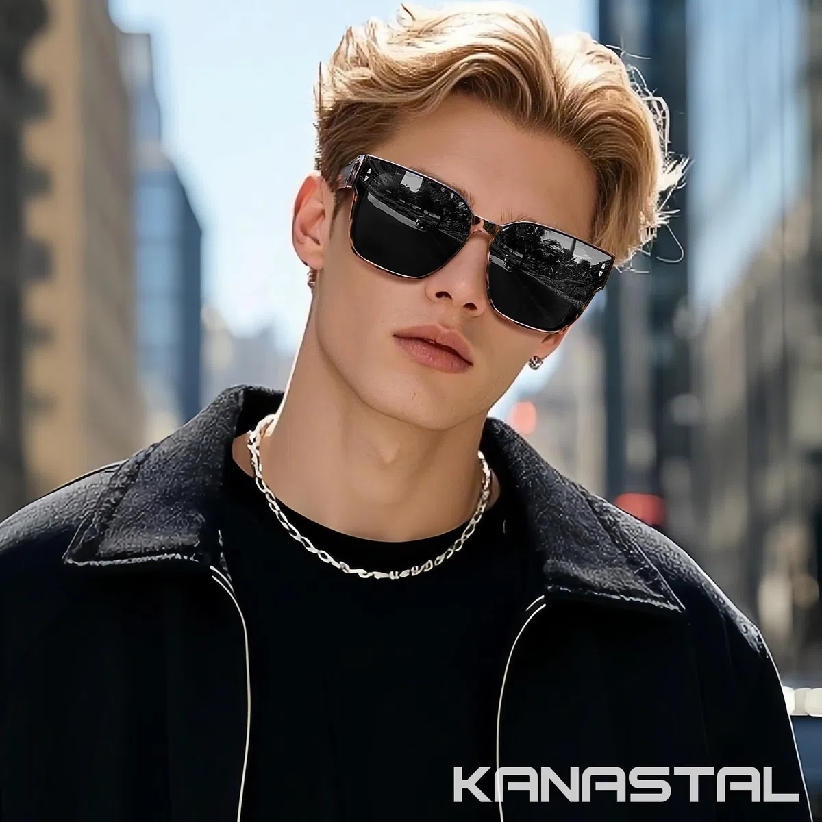 KANASTAL Sovraocchiali da Sole Polarizzati Donna Uomo UV400 Occhiali da Sole Sovrapponibili Quadrati TR90 Vintage Grandi Sunglasses Wear over Glasses