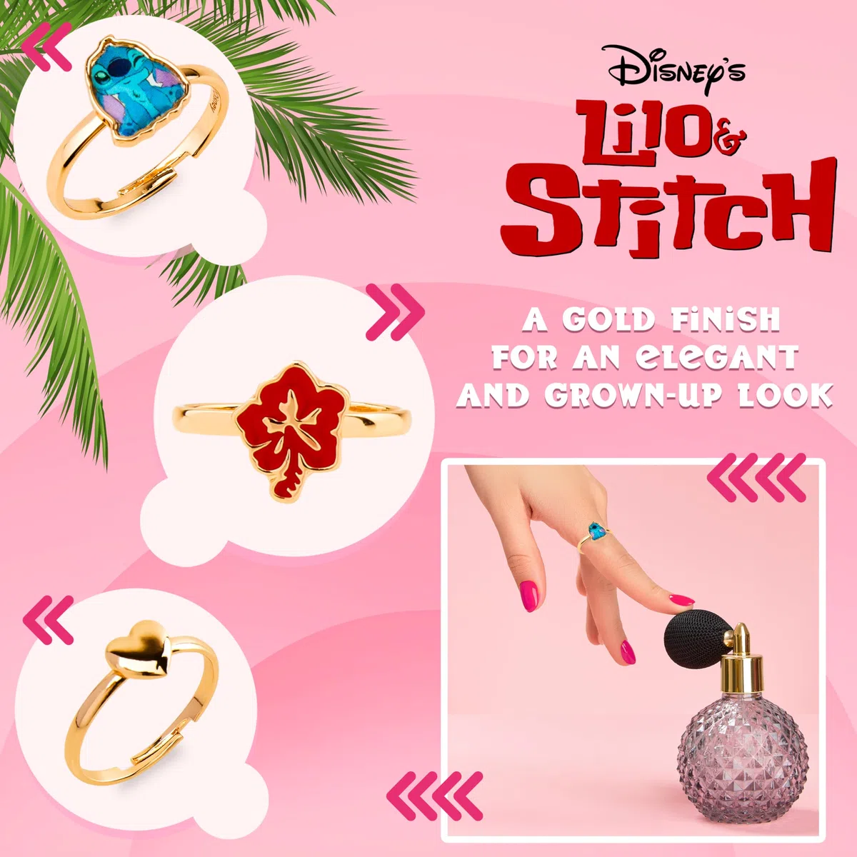 Disney Set di 7 Anelli Stitch per Bambine e Ragazze - Gioielli Divertenti Bambina Ragazza