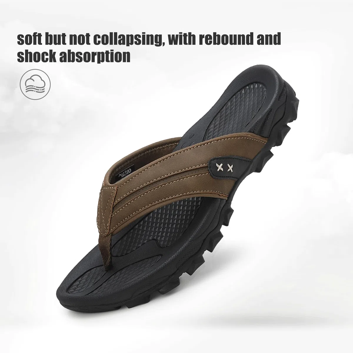 ARRIGO BELLO Infradito Uomo Sandali Estive Pelle Ciabatte Eleganti Mare Piscina Spiaggia Antiscivolo Cuoio Flip Flops Taglia 41-46