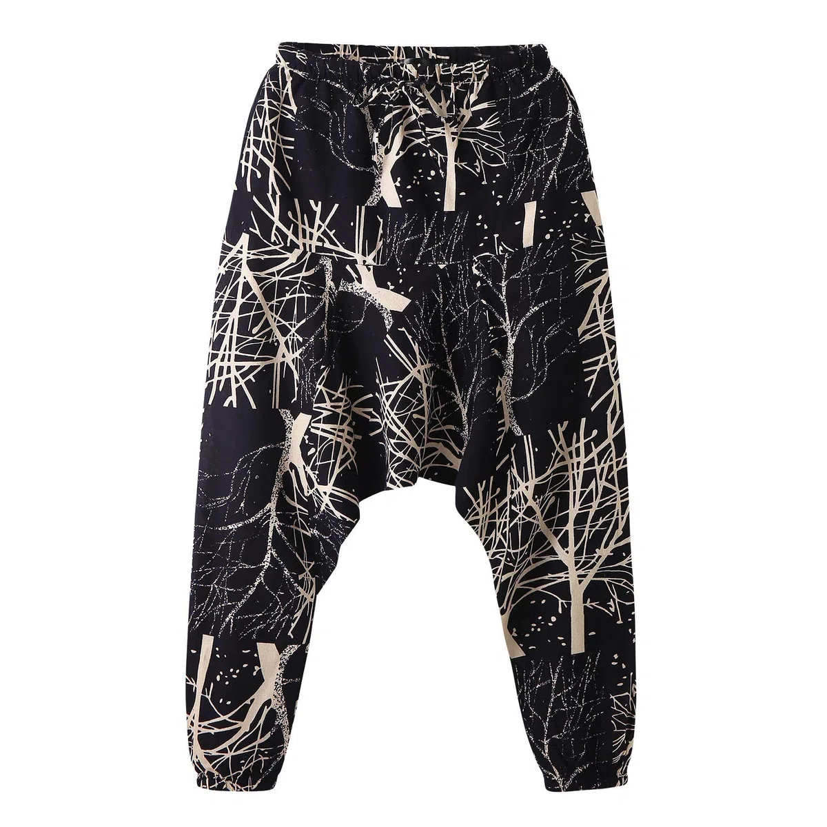 Pantaloni Hippie Harem Pants Moda Casual Moda Sciolto Puro Colore Puro Hip Hop Stile Cotone e Lino Lunghezza Pants